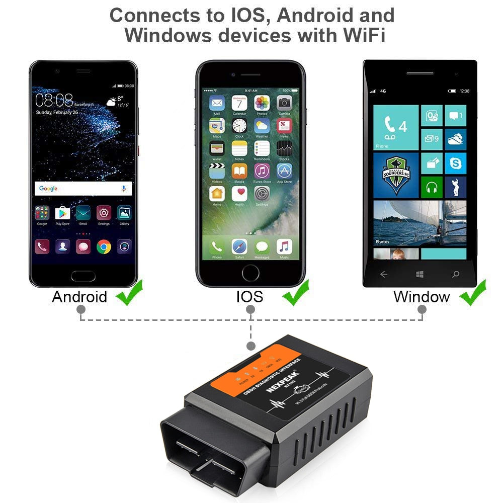 Nexpeak  ELM327 WIFI V1.5 OBD2 Scanner Car Fault Code Reader OBDII Scaner Adapter Auto Diagnostic Scan Tool for IOS Android