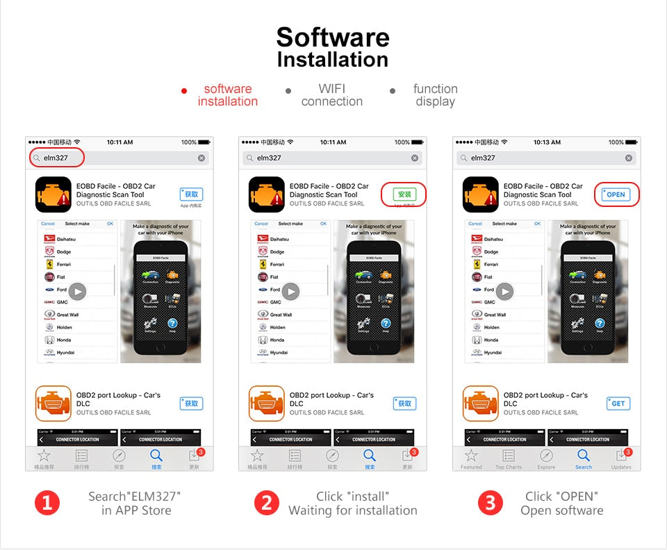 Nexpeak  ELM327 WIFI V1.5 OBD2 Scanner Car Fault Code Reader OBDII Scaner Adapter Auto Diagnostic Scan Tool for IOS Android