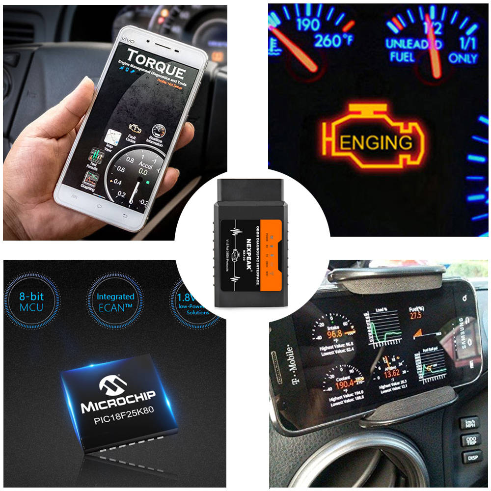 Nexpeak  ELM327 WIFI V1.5 OBD2 Scanner Car Fault Code Reader OBDII Scaner Adapter Auto Diagnostic Scan Tool for IOS Android