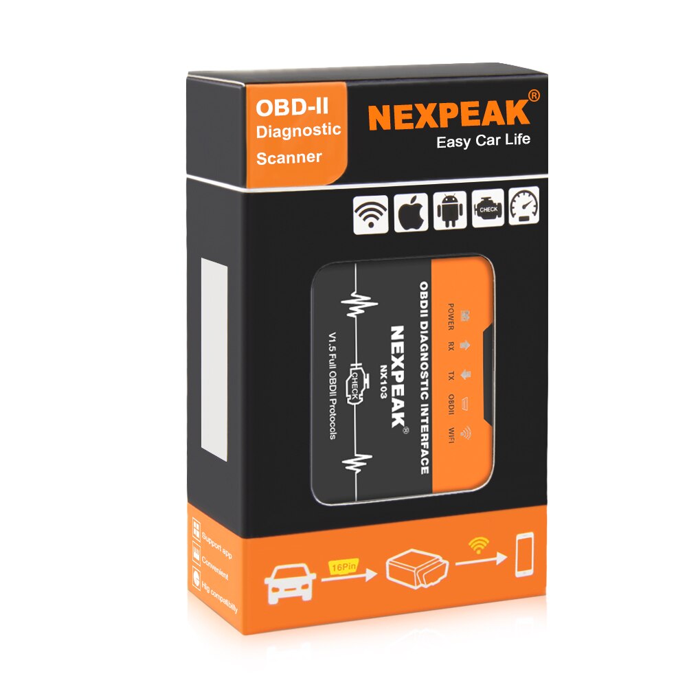 Nexpeak  ELM327 WIFI V1.5 OBD2 Scanner Car Fault Code Reader OBDII Scaner Adapter Auto Diagnostic Scan Tool for IOS Android
